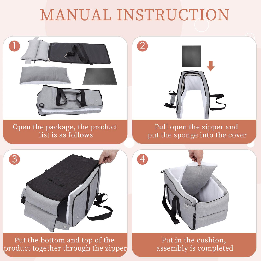 Earond dog seat storage-pockets reveal handy side compartments for essentials.