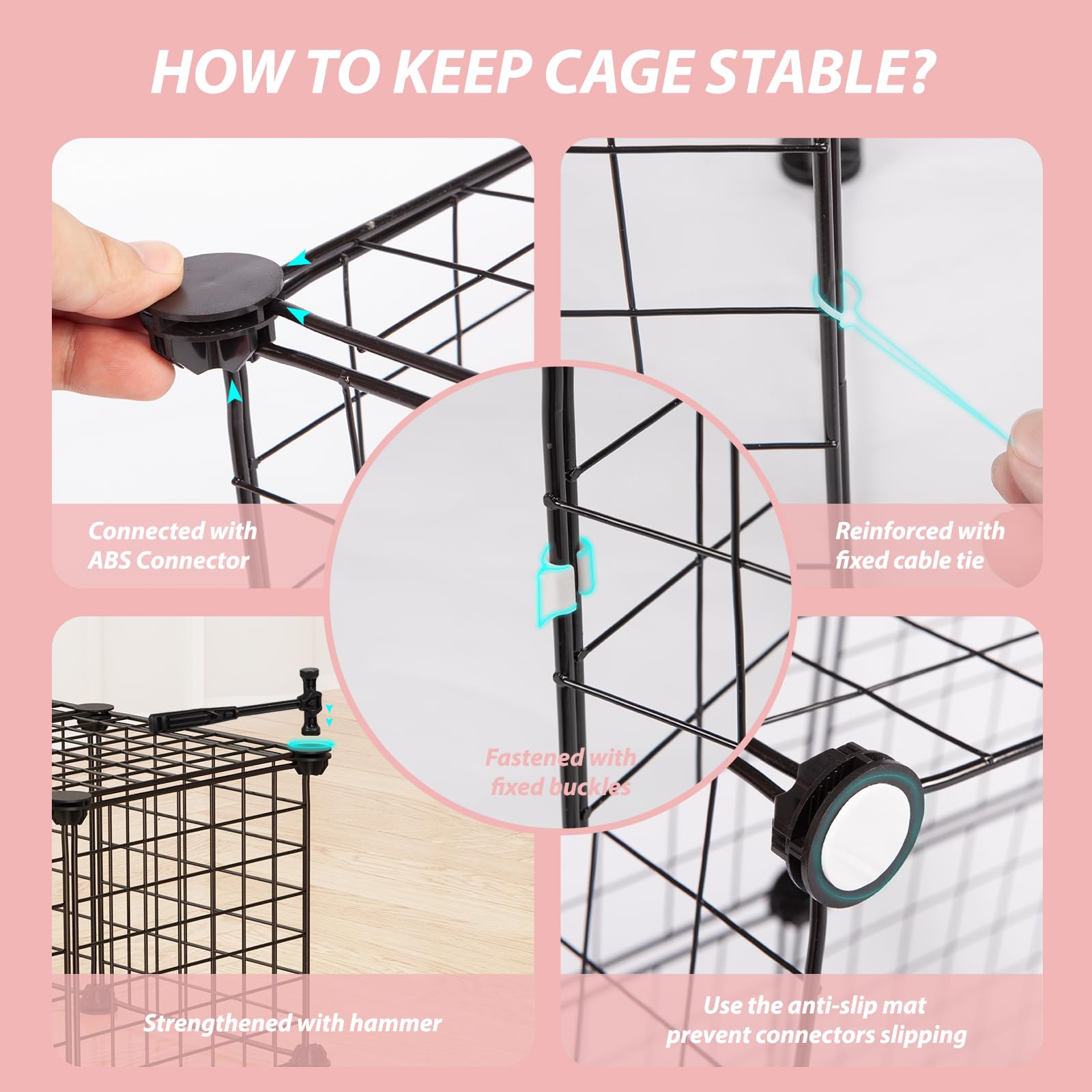 EAROND metal grid panels provide sturdy, stable play areas for curious pets