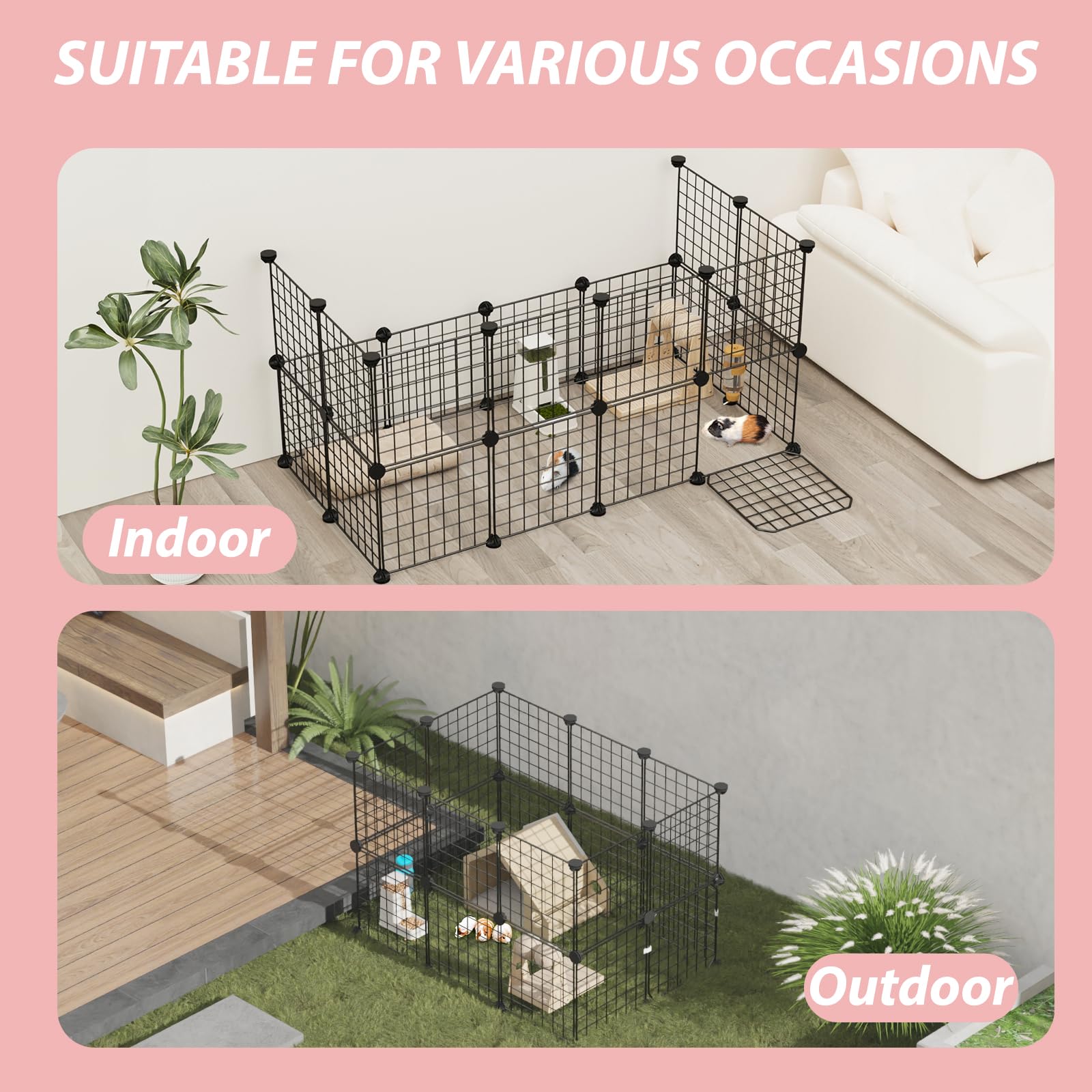 EAROND multi-purpose playpen fits guinea pigs, rabbits, hamsters, kittens, and more