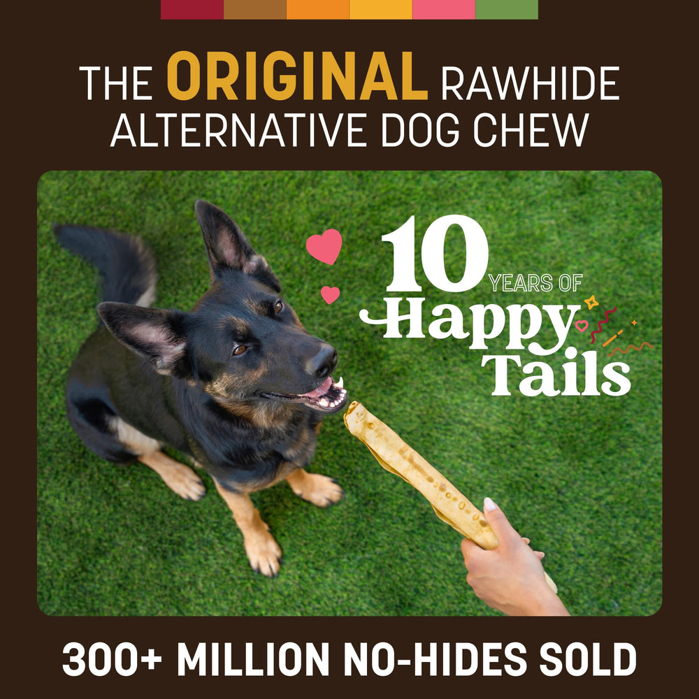 Earth Animal No Hide Chews long-lasting rawhide-free chews for large dogs help curb boredom.