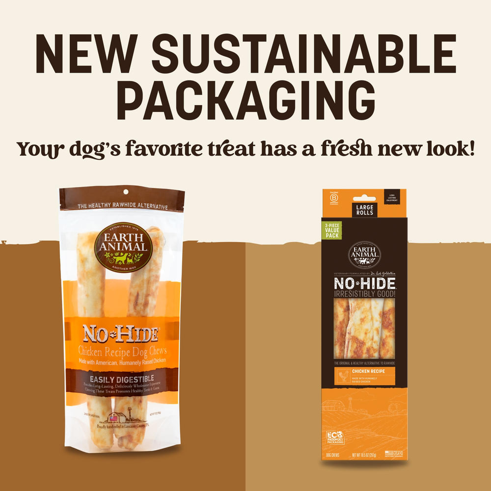 Earth Animal No Hide Chews Rolls chicken flavor close-up for big breeds