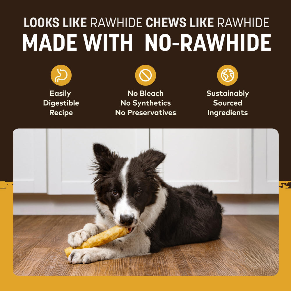 Earth Animal No Hide chews low-fat and low-calorie peanut butter treats for 46-75 lb dogs