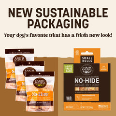 Earth Animal No Hide Chews chicken rolls in a six-count package.