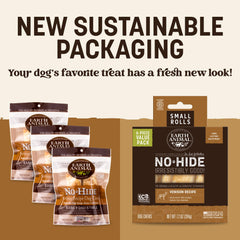 Earth Animal No Hide Venison Rolls close-up texture highlighting chew durability