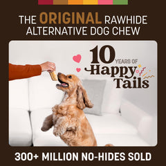 Earth Animal No Hide Venison Roll in hand, small-dog friendly size for easy feeding
