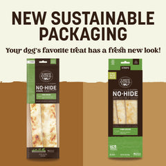 Earth Animal No Hide Strips rawhide-free close-up shows a digestible pork chew.