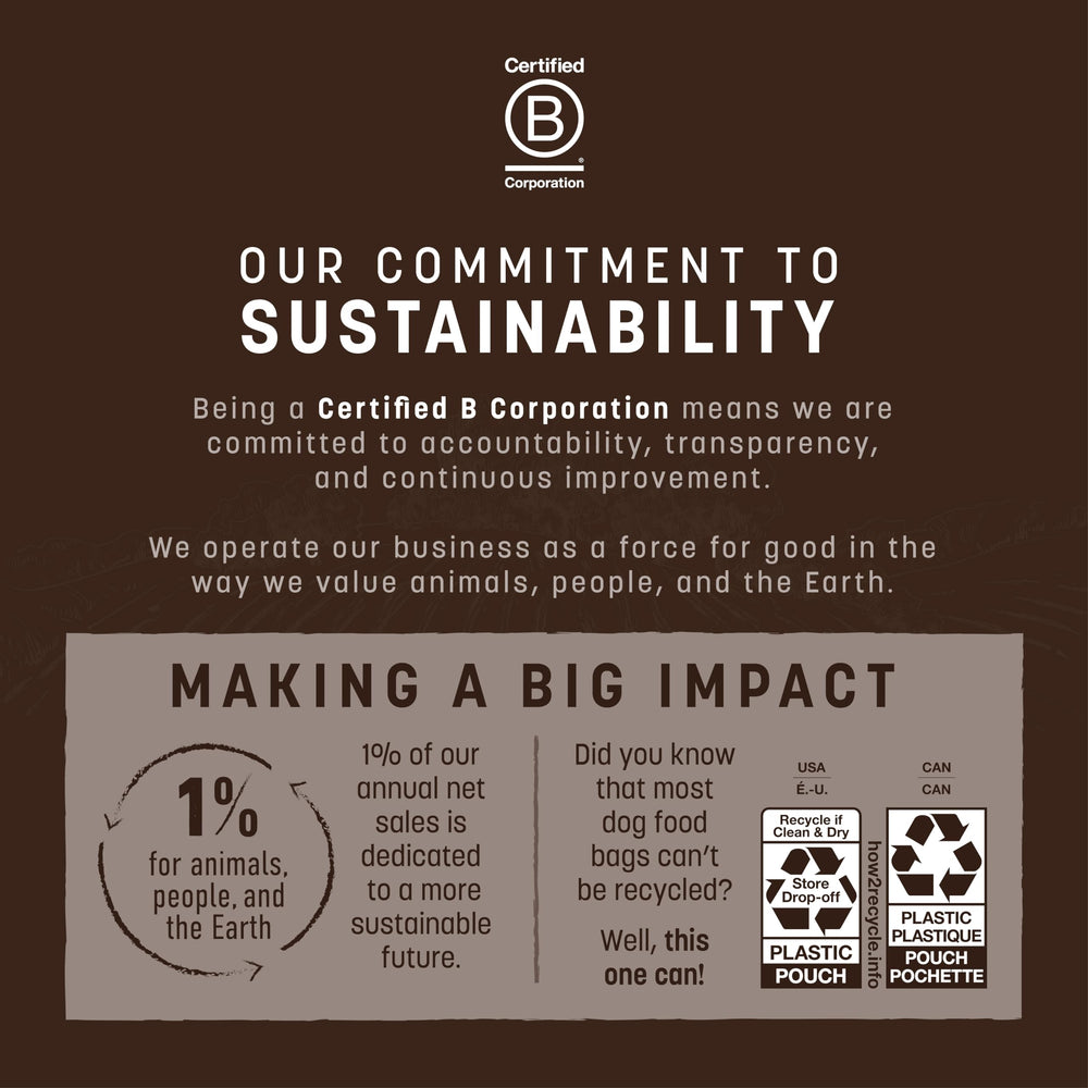 Earth Animal Wisdom eco-certified seal highlights sustainability and community impact.