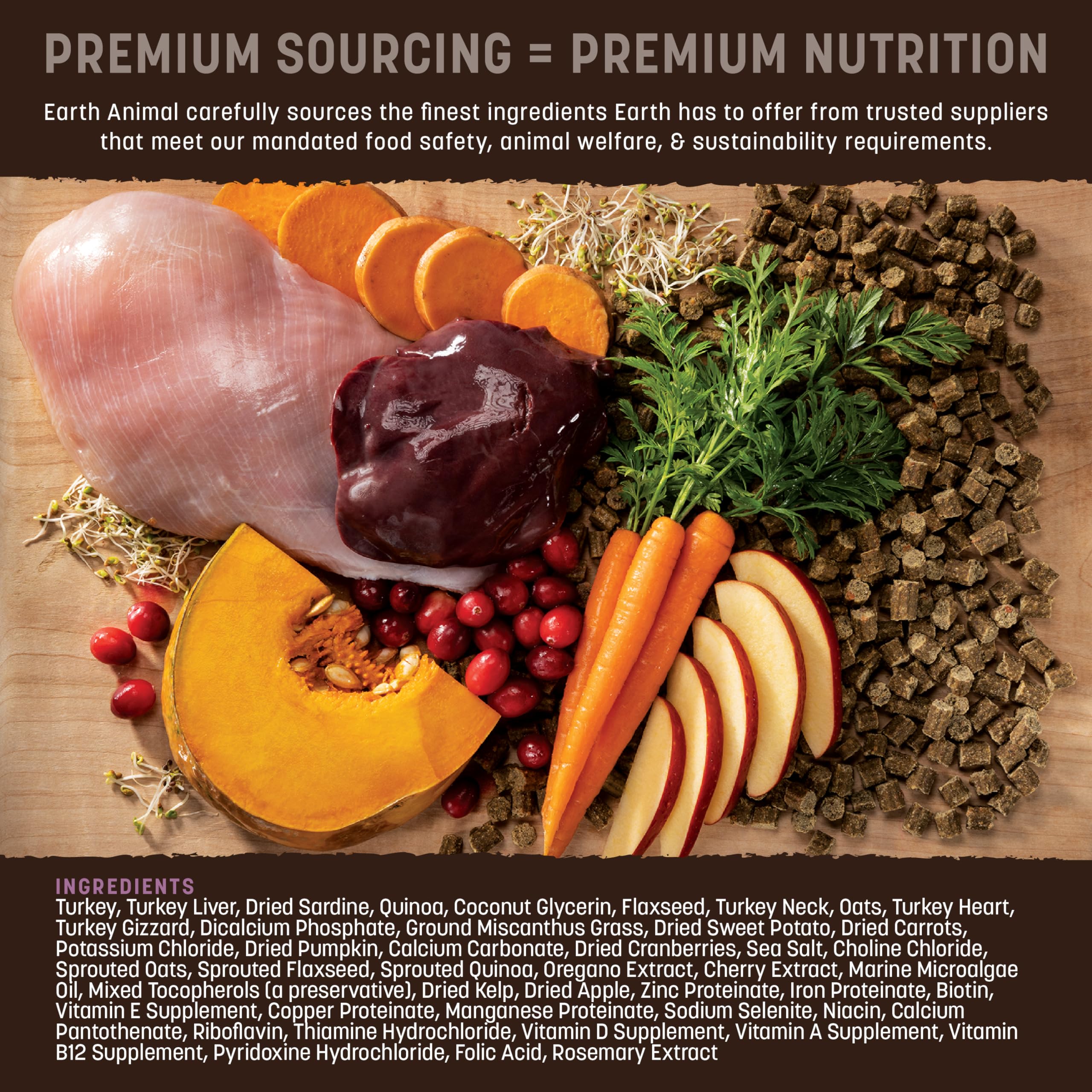 Earth Animal Wisdom with organic sprouted seeds emphasizing digestible energy