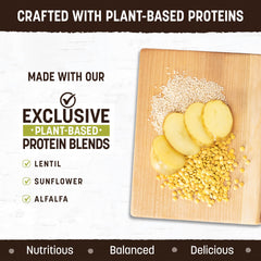 Earth Animal Wisdom air-dried dog food texture closeup highlights appealing crunch and aroma.