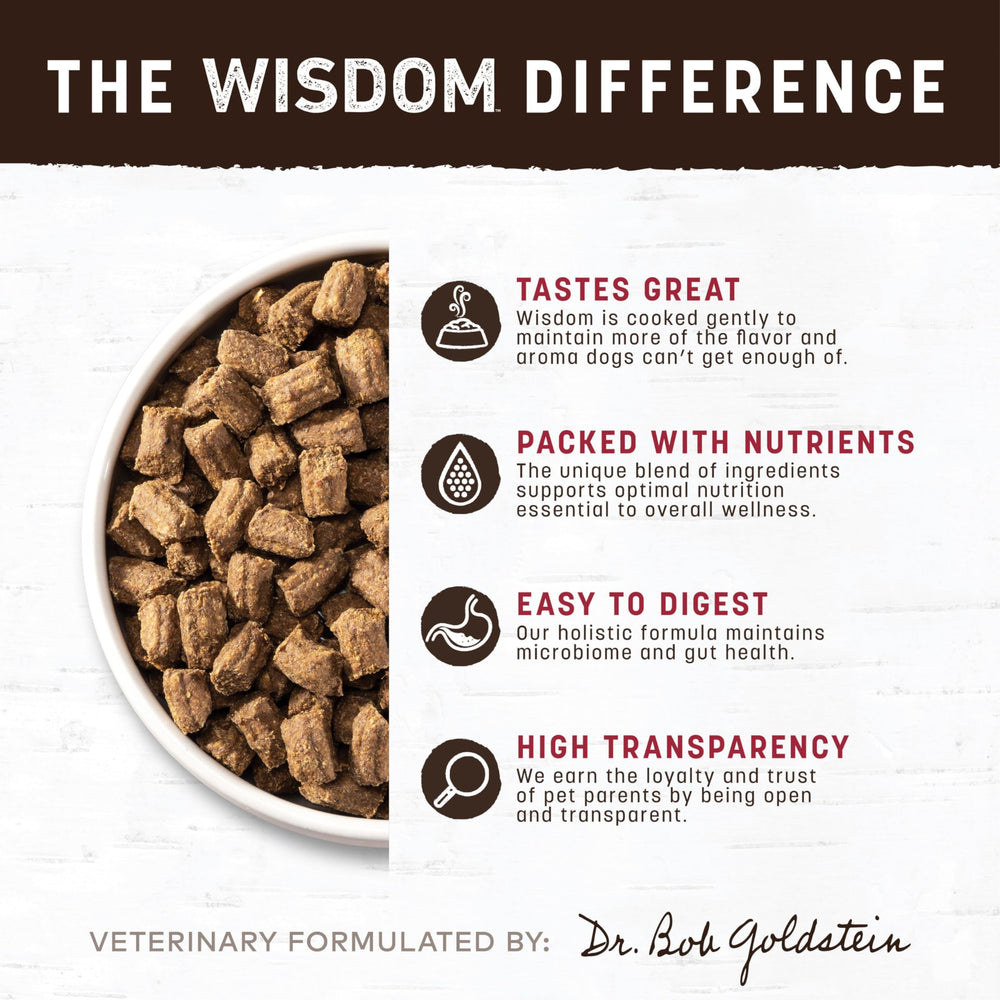 Earth Animal Wisdom venison-blend closeup shows protein-rich meals for active dogs.