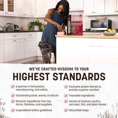 Earth Animal Wisdom air-dried dog food venison chunks showcases grass-fed protein option.