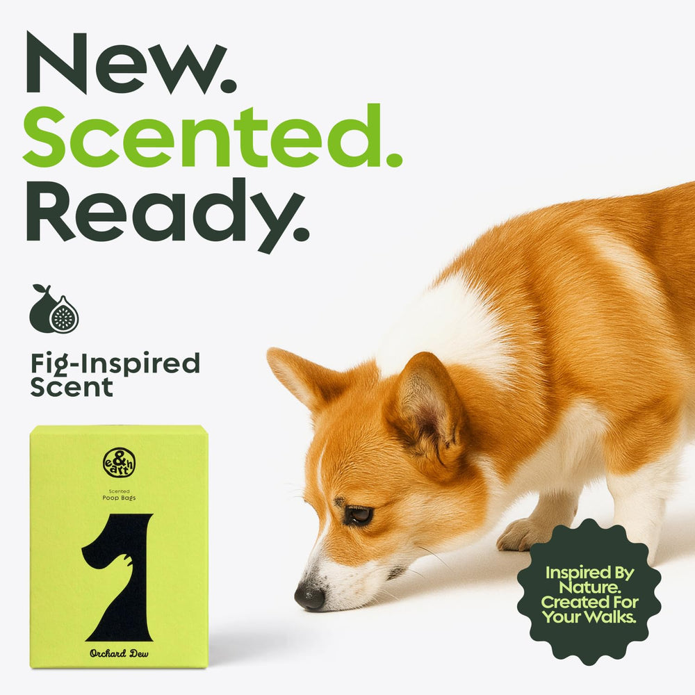 &earth fig-scented poop bags masking odors during daily walks.