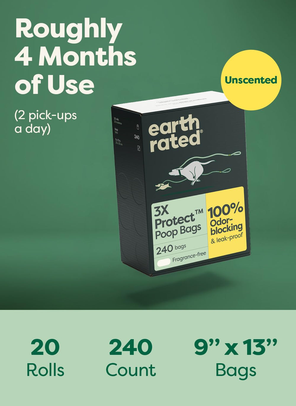 Earth Rated 240 bags in 20-roll bundle ideal for long adventures