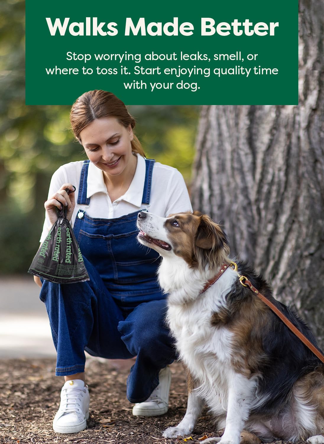 Earth Rated bags made with 35% post-consumer recycled plastic for eco-conscious cleaning.