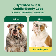 Earth Rated oatmeal vitamin E image highlights hydrating coat and skin care.