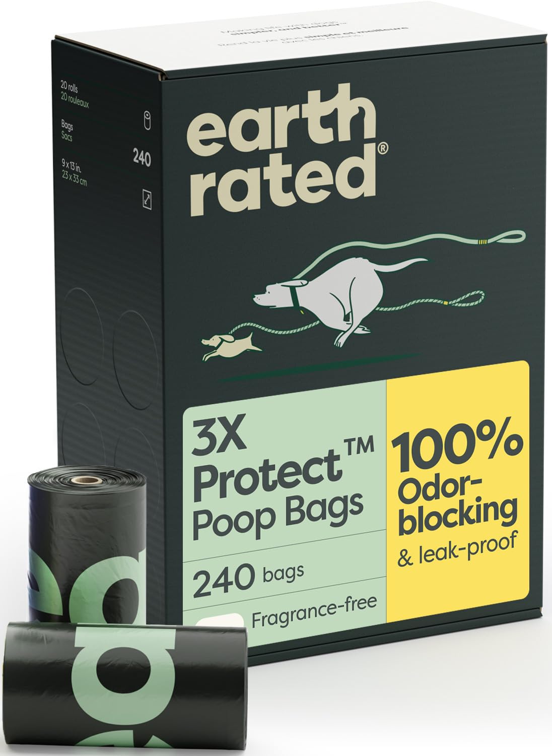 Earth Rated odor-blocking bags on rolls help control smells during walks