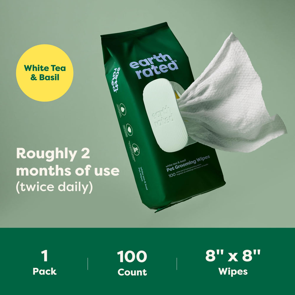 Earth Rated Pet Wipes – hypoallergenic-formula: gentle daily use for pets