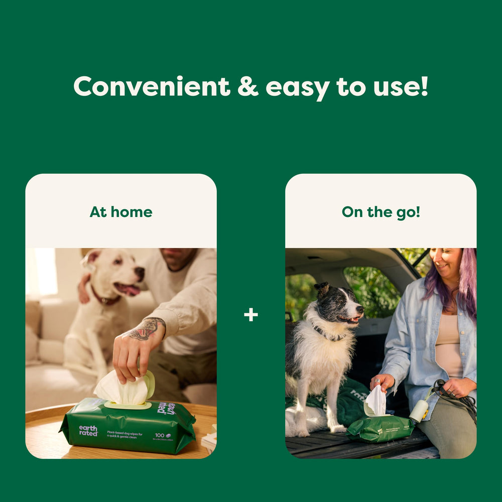 Earth Rated Pet Wipes not flushable—dispose responsibly after use.