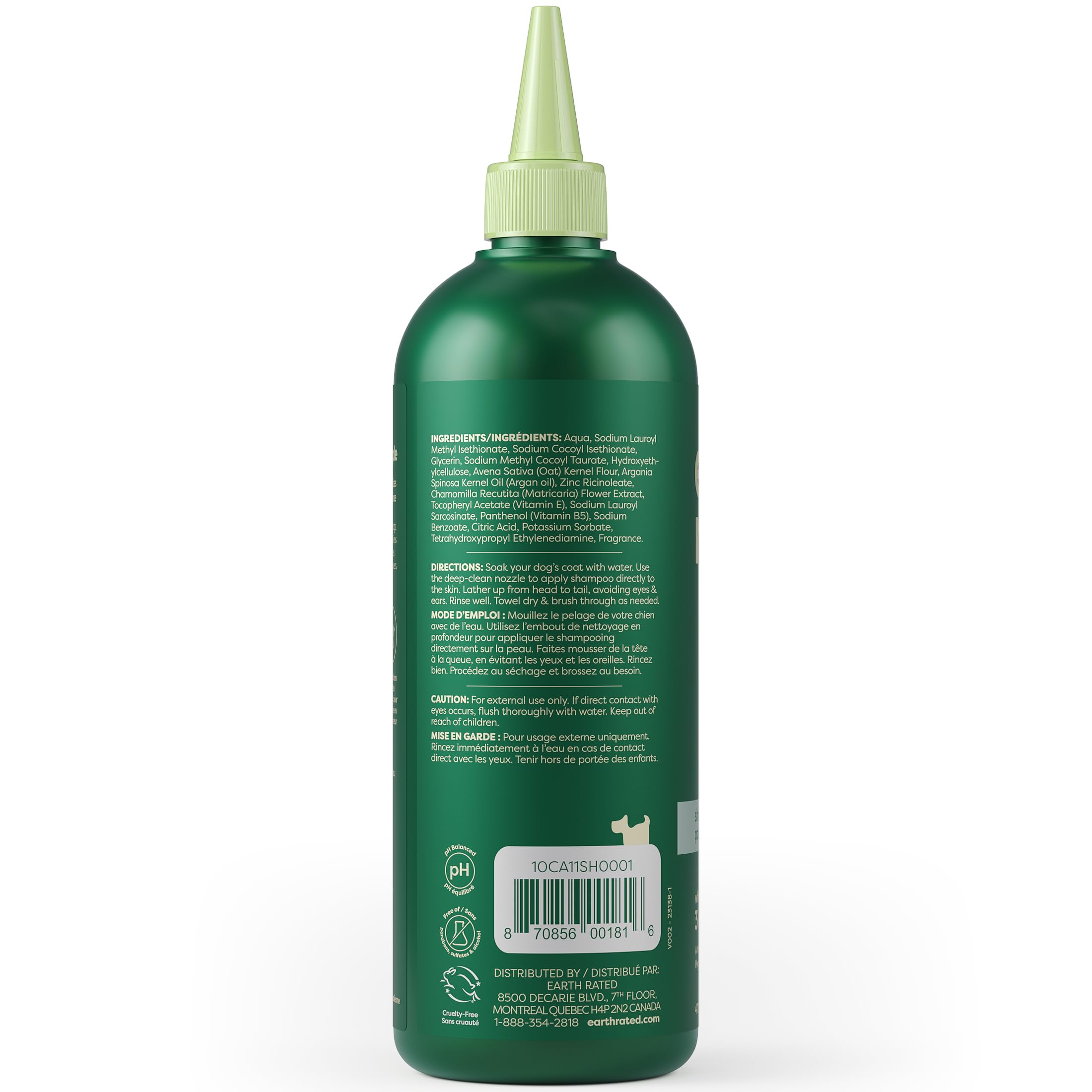 Earth Rated soothing argan oil coat demonstrates moisturized fur for soft grooming.