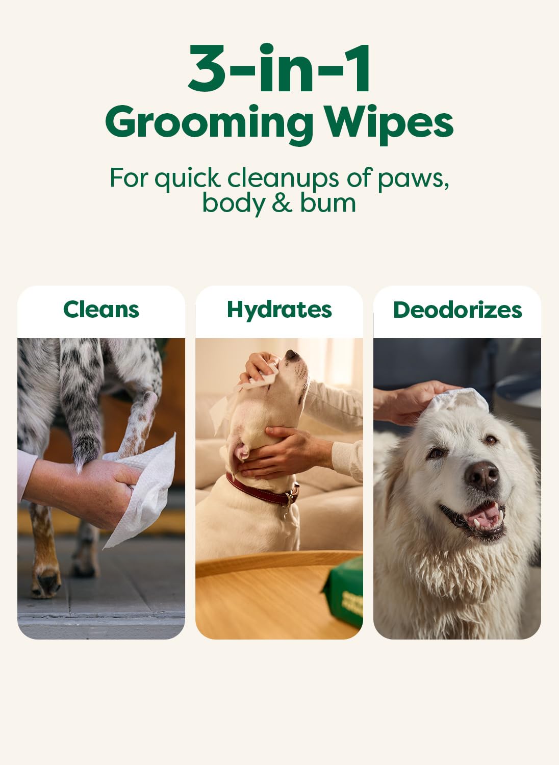 Earth Rated XL Pet Wipes unscented label communicates fragrance-free, sensitive-pet friendly cleaning