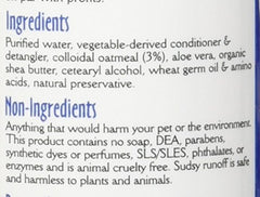 Earthbath Oatmeal and Aloe Conditioner packaging shows 16-ounce bottles for everyday care.