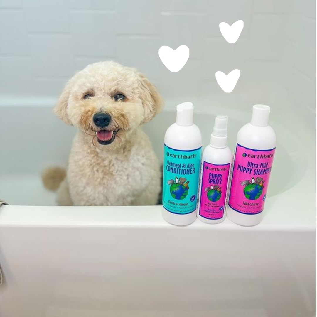 Earthbath tearless shampoo texture close-up, gentle bath with no irritation
