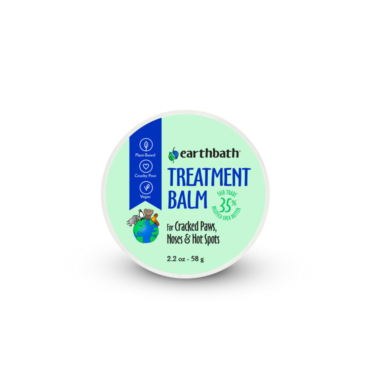 earthbath Treatment Balm on a dog's nose showing dry skin relief