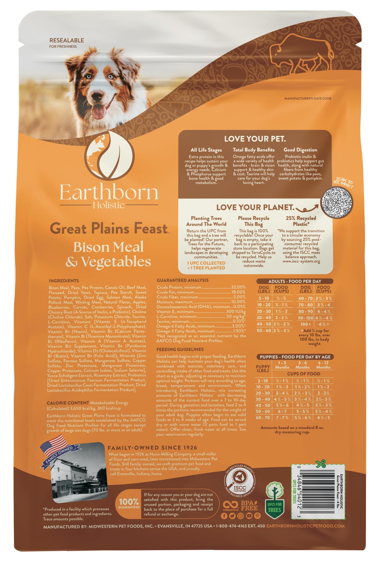Earthborn Great Plains Feast BPA-free packaging shown with reseal feature.