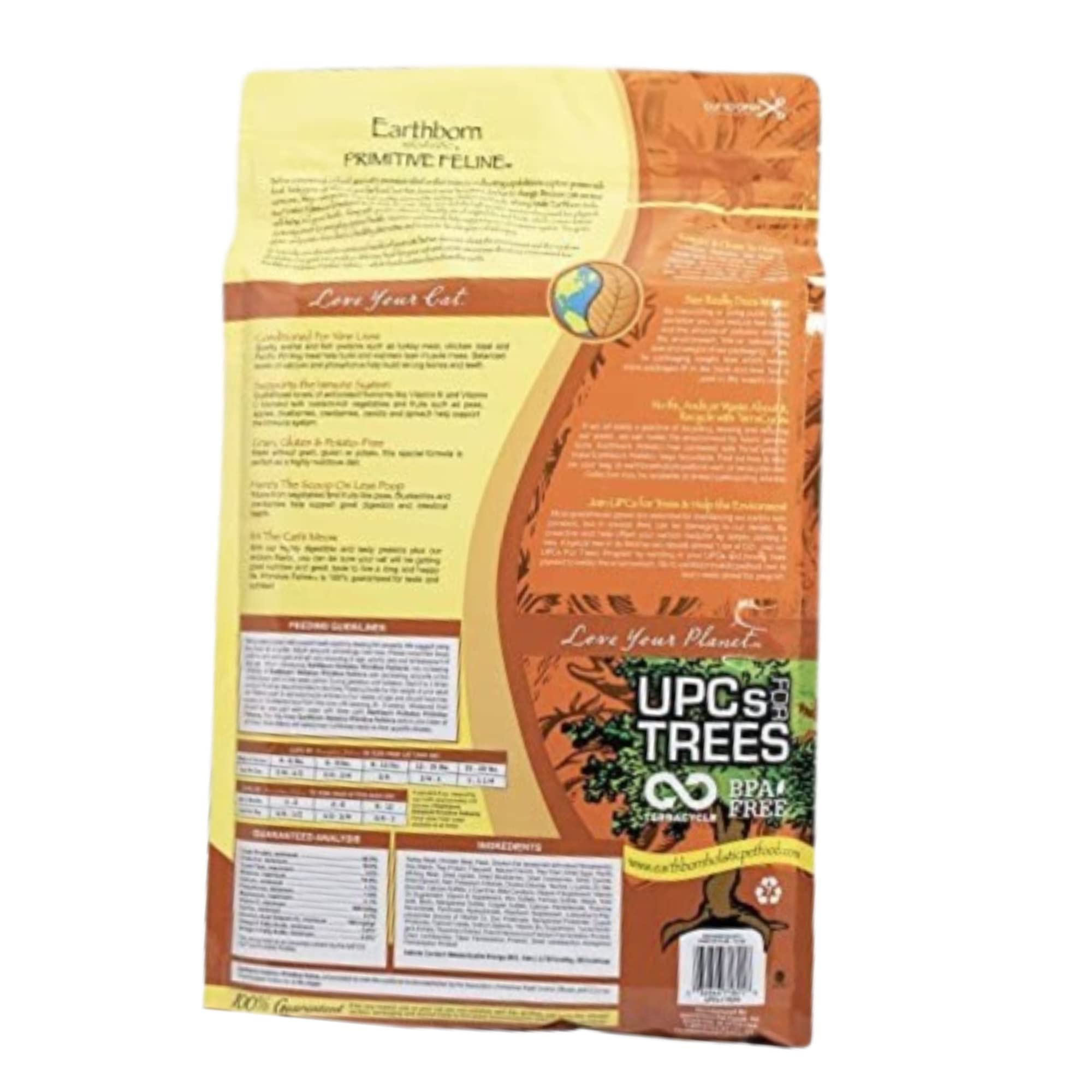 Earthborn Holistic BPA-free packaging emphasizes sustainability and recyclability.