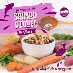 Earthborn Holistic Harbor Harvest vegetables in gravy bowl suggests tasty meal topper versatility