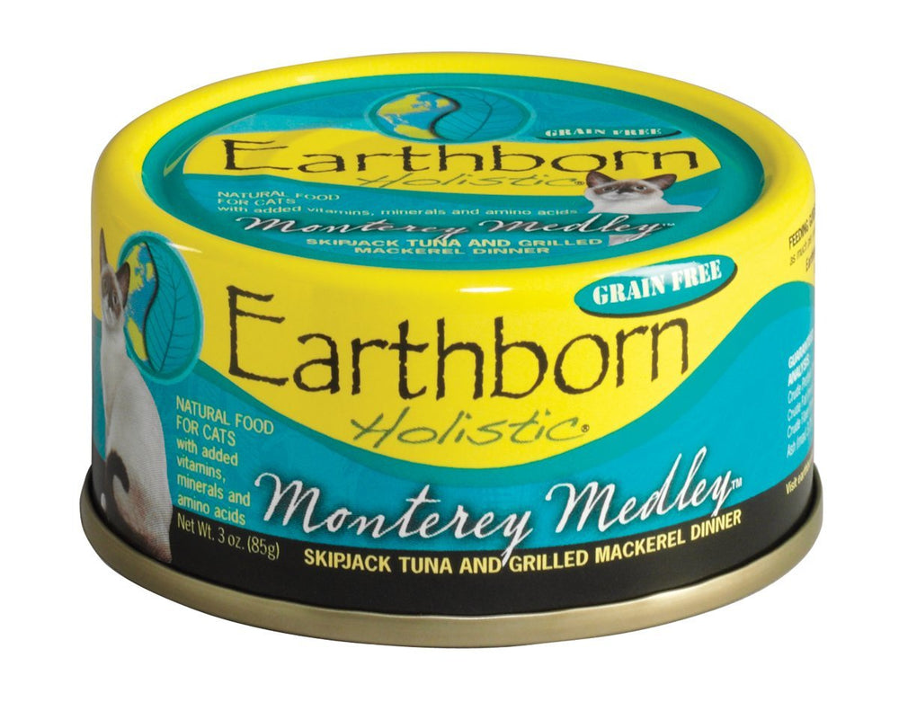 Earthborn Holistic ingredients image shows salmon whitefish and veggies for cats