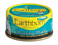 Earthborn Holistic ingredients image shows salmon whitefish and veggies for cats