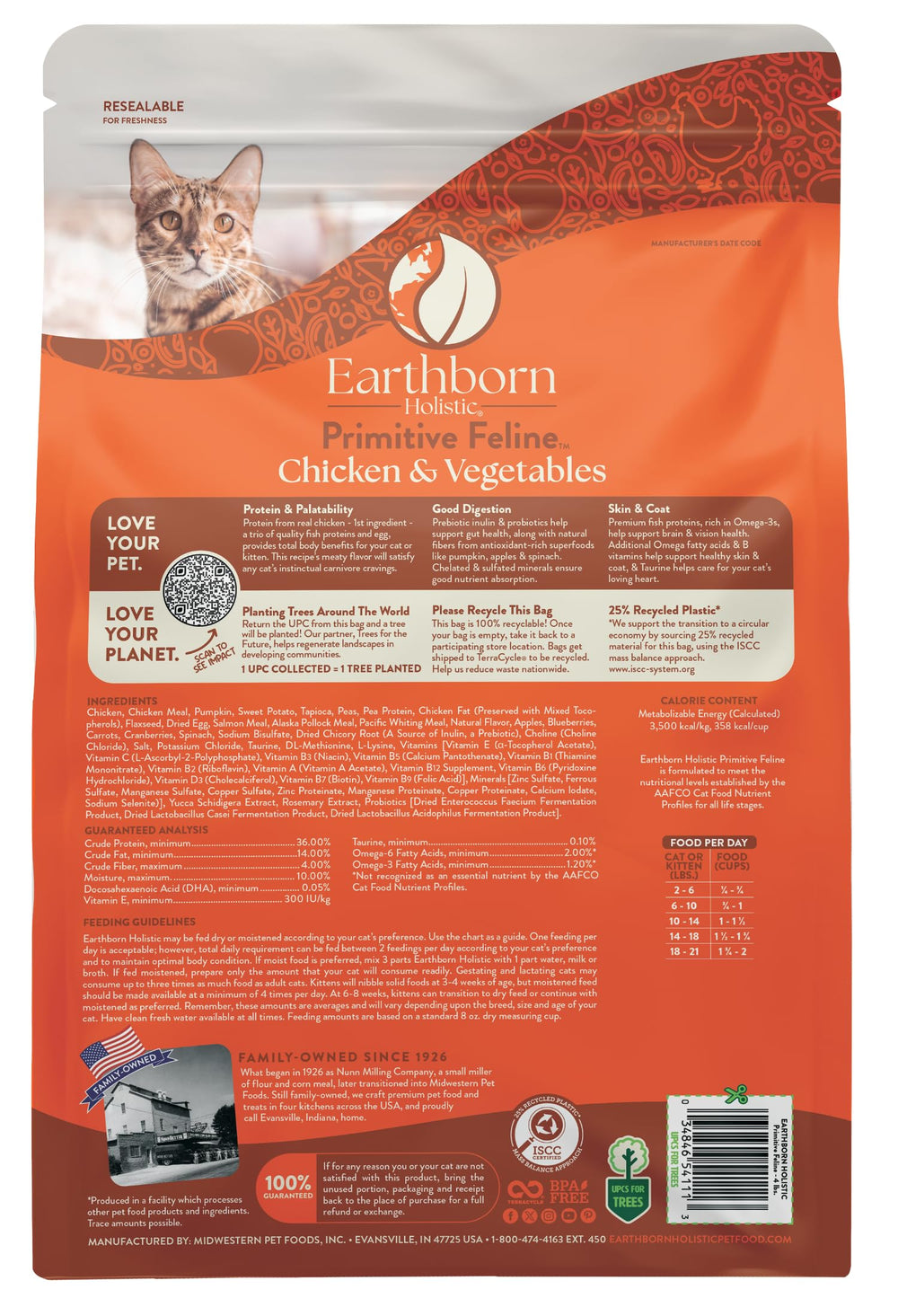 Earthborn Holistic Primitive Feline bowl-serving scene underscores convenient daily feeding