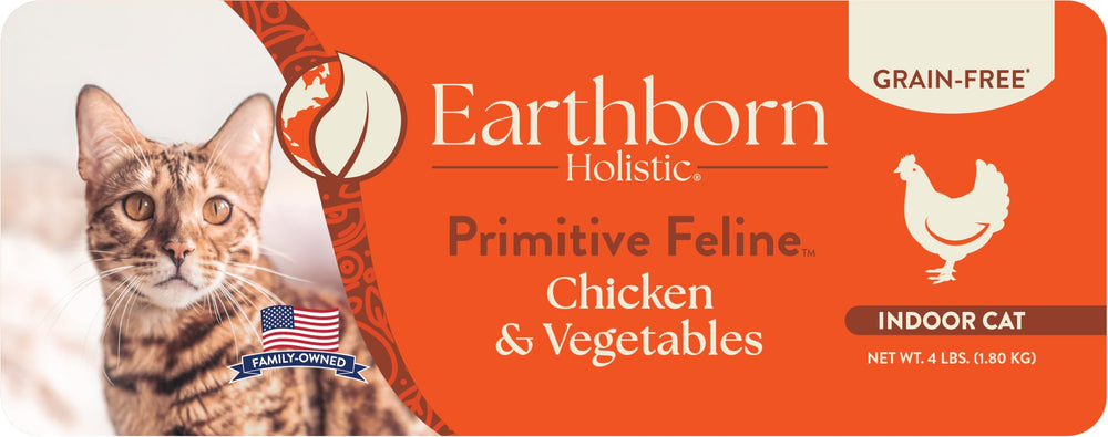 Earthborn Holistic Primitive Feline cat enjoying meal illustrating palatability and satisfaction