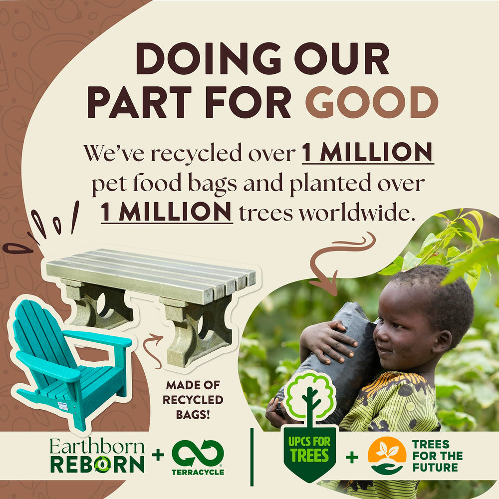 Earthborn Holistic Primitive packaging recycled — bag made with 25% recycled material.