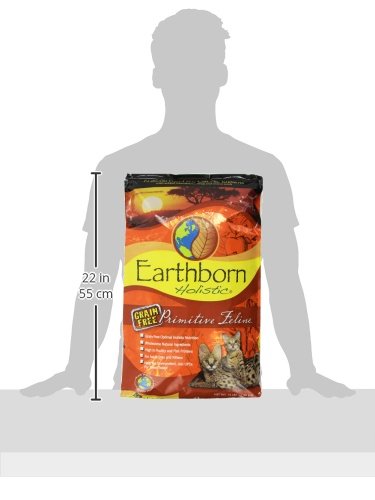Earthborn Primitive Feline ingredients closeup lists turkey, fish meals for protein.
