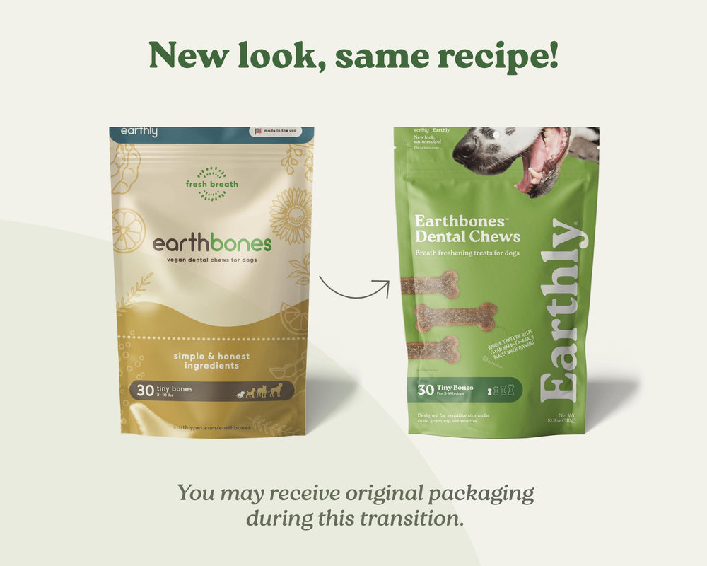 Earthly Earthbones Dental large dogs close-up chews highlight texture for satisfying bites.
