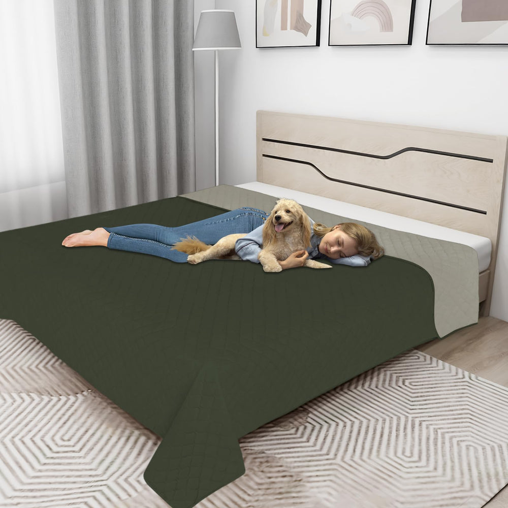 Easy-Going reversible sofa cover shows two colors for versatile room matching