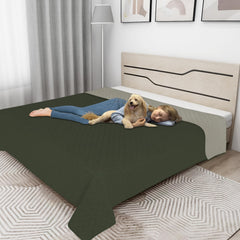 Easy-Going reversible sofa cover shows two colors for versatile room matching