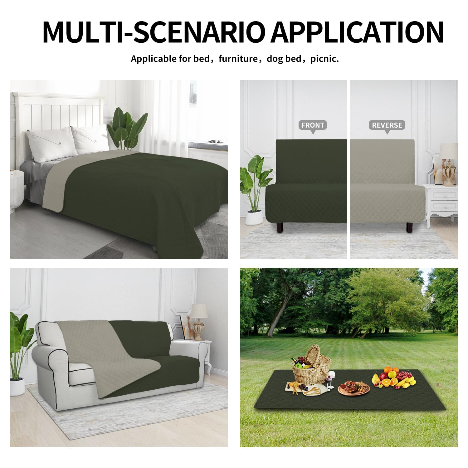 Easy-Going sofa protector on couch demonstrates easy installation and coverage