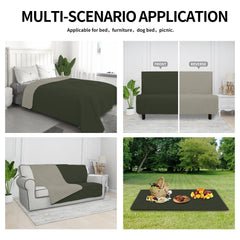Easy-Going sofa protector on couch demonstrates easy installation and coverage