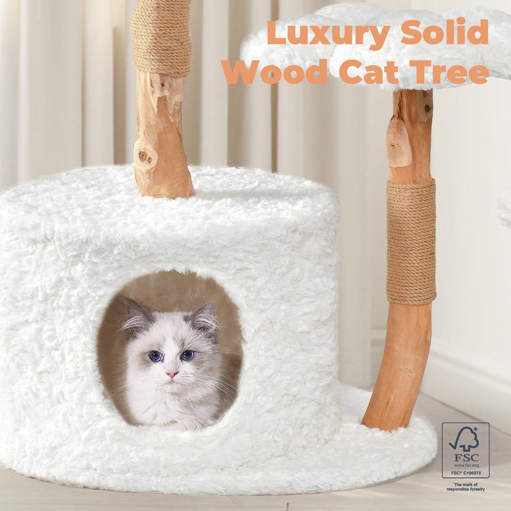 Easyego cat condo in white: cozy hiding nook for cats to retreat and relax
