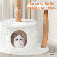 Easyego cat condo in white: cozy hiding nook for cats to retreat and relax