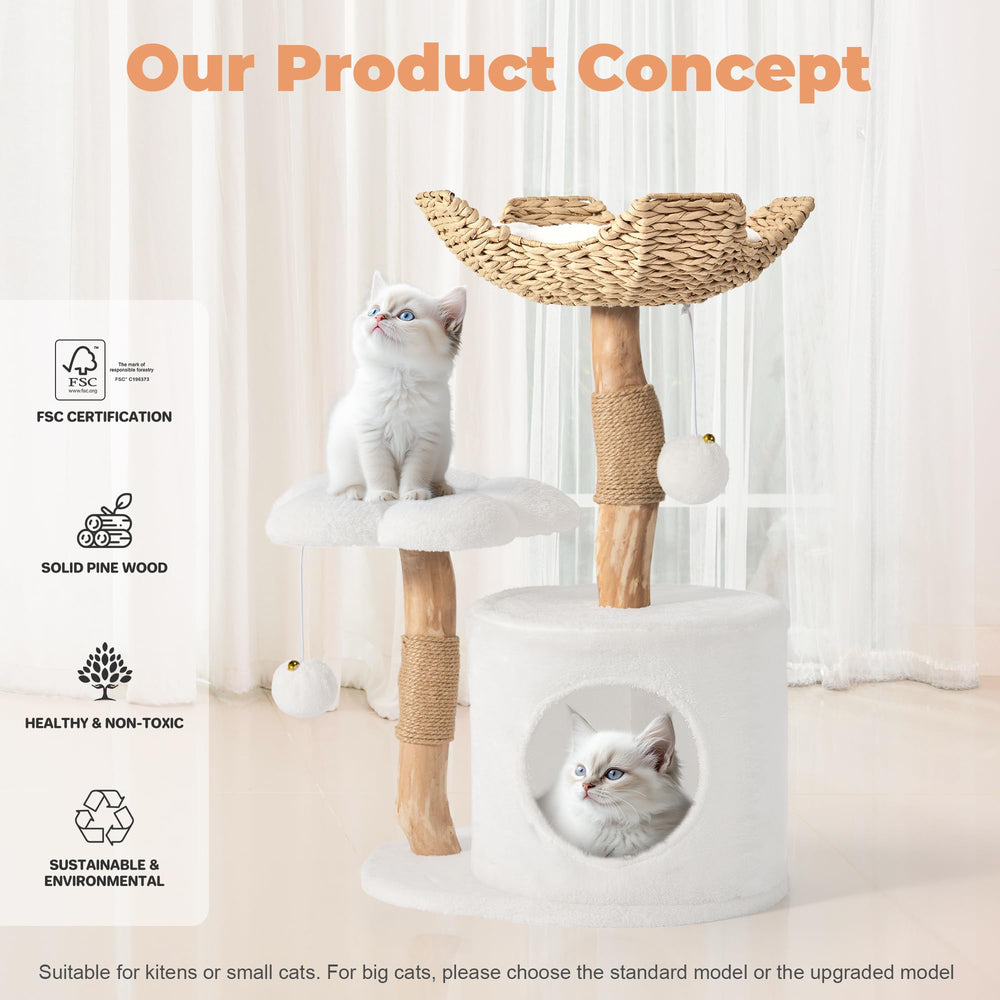 Easyego hand-woven-basket area offers a cozy hideaway for cats.