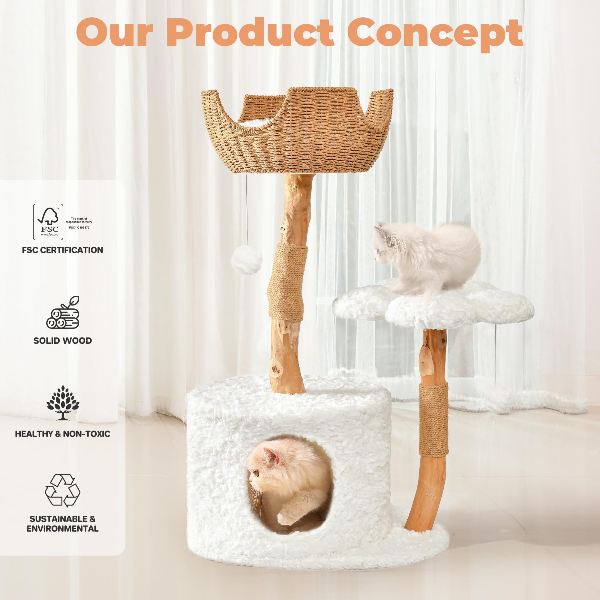 Easyego scratching posts wrapped: durable posts for healthy claw care and play