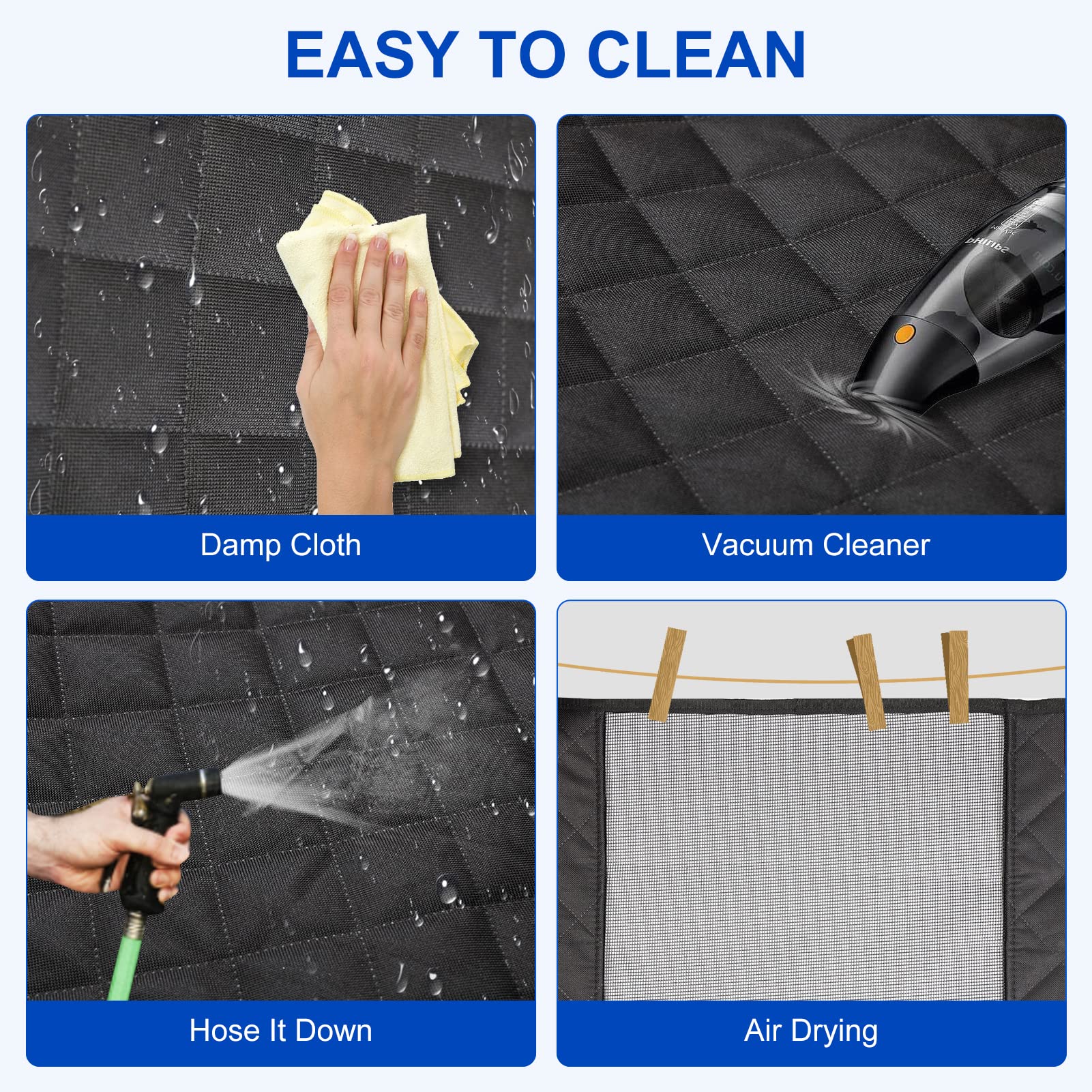EasyHaWei dog car seat cover being installed and cleaned quickly for busy schedules.