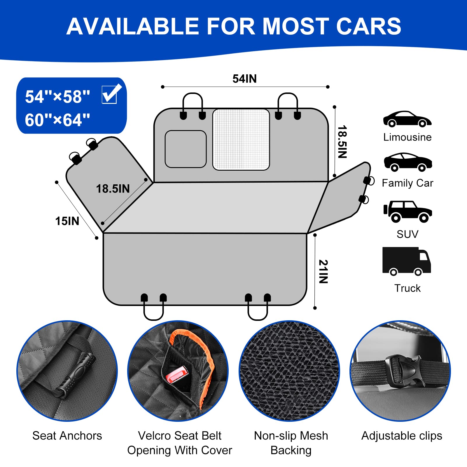 EasyHaWei dog car seat cover featuring waterproof material to protect interiors from spills.