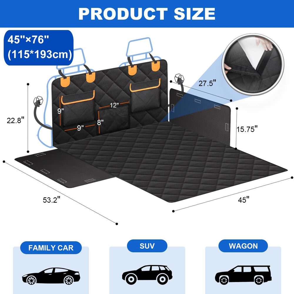 EasyHaWei dog cargo liner waterproof-nonslip keeps vehicle clean and stable.