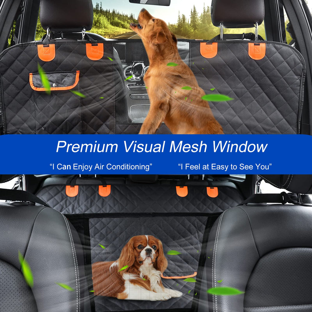 EasyHaWei waterproof backseat hammock protecting upholstery during trips.
