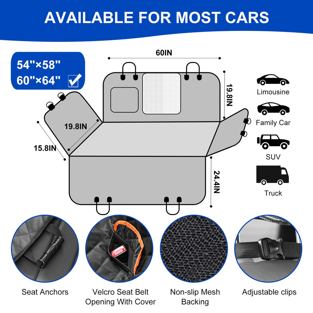 EasyHaWei cover with side flaps, seat anchors, and nonslip backing for secure fit.